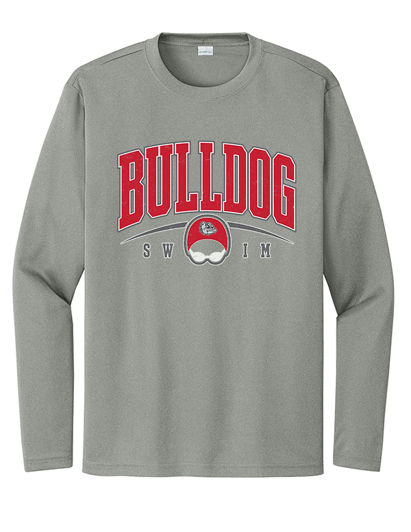 Grey Concrete Heather Bulldog Swim Dri-Fit Long Sleeve
