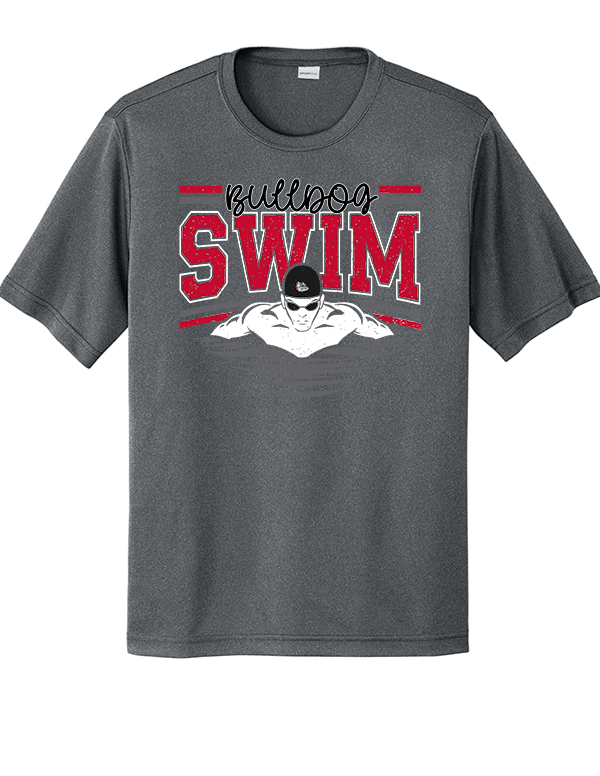 Iron Grey Cursive Swim Dri-Fit Tee