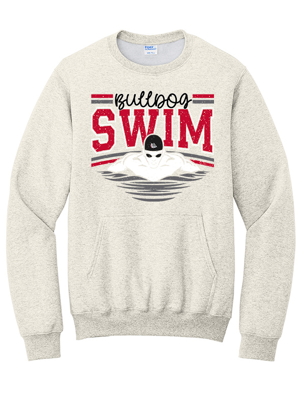 Oatmeal Heather Cursive Swim Pocket Crewneck