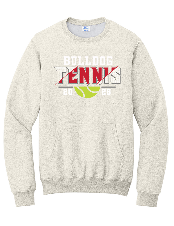Oatmeal Heather Bulldog Tennis Pocket Crewneck