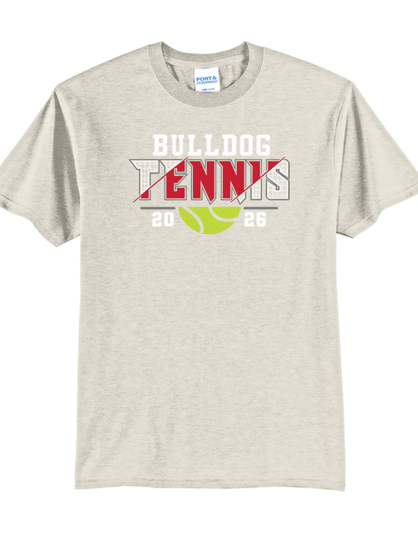 Oatmeal Heather Bulldog Tennis Core Blend Tee