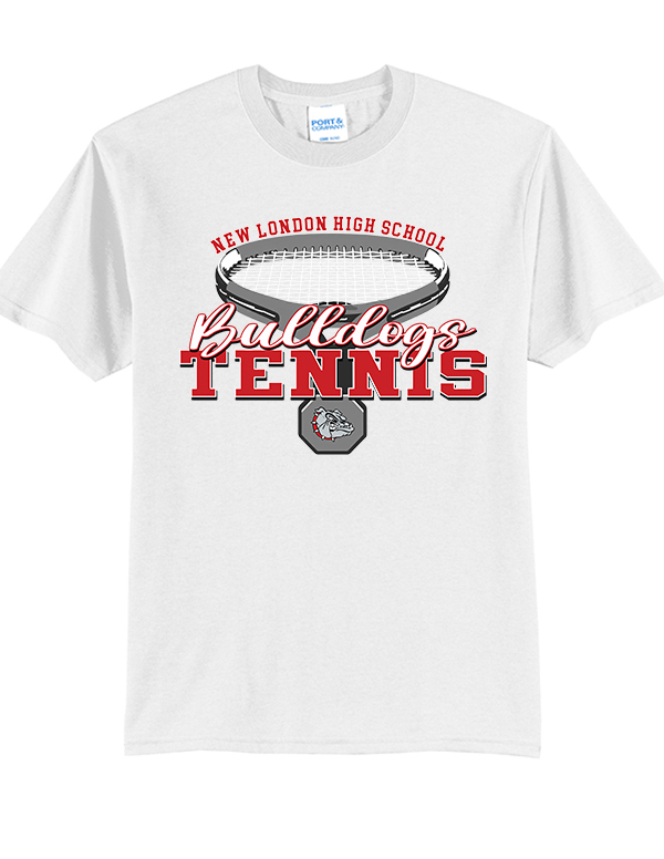 White Tennis Racquet Core Blend Tee