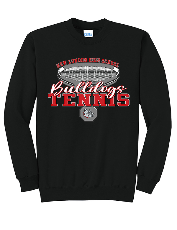 Jet Black  Tennis Racquet Crewneck