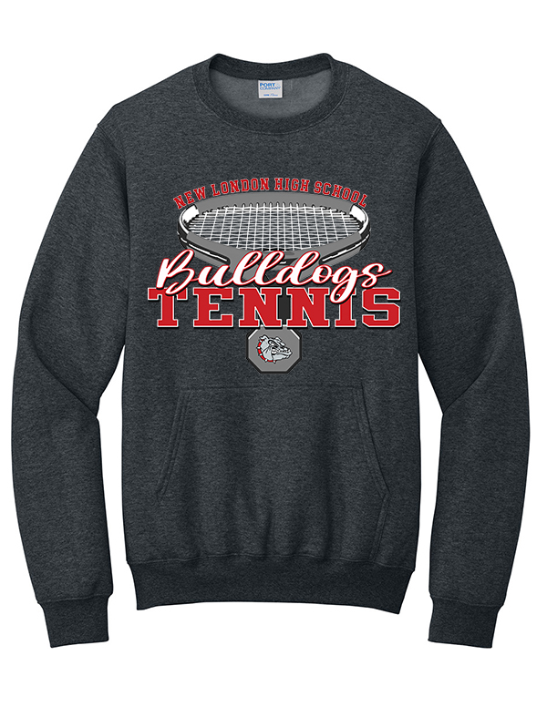 Dark Heather Grey Tennis Racquet Pocket Crewneck