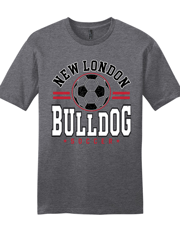 Heathered Charcoal Bulldog Soccer SoftStyle Tee