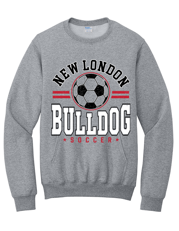 Athletic Heather Bulldog Soccer Pocket Crewneck