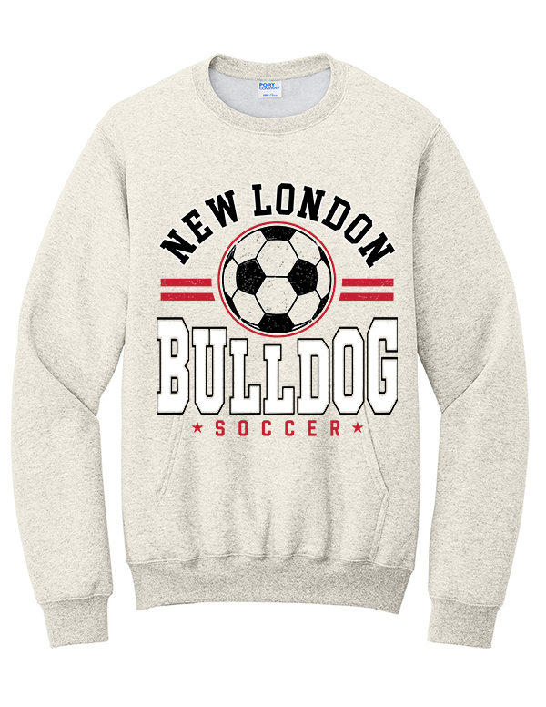 Oatmeal Heather Bulldog Soccer Pocket Crewneck