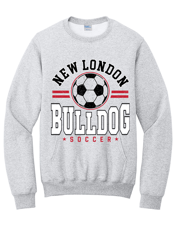 Ash Bulldog Soccer Pocket Crewneck