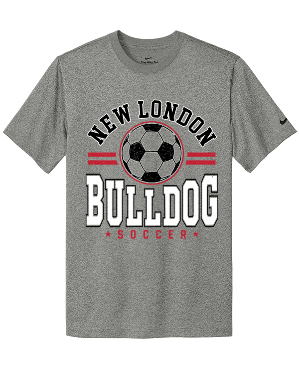 Carbon Heather Bulldog Soccer Nike Tee