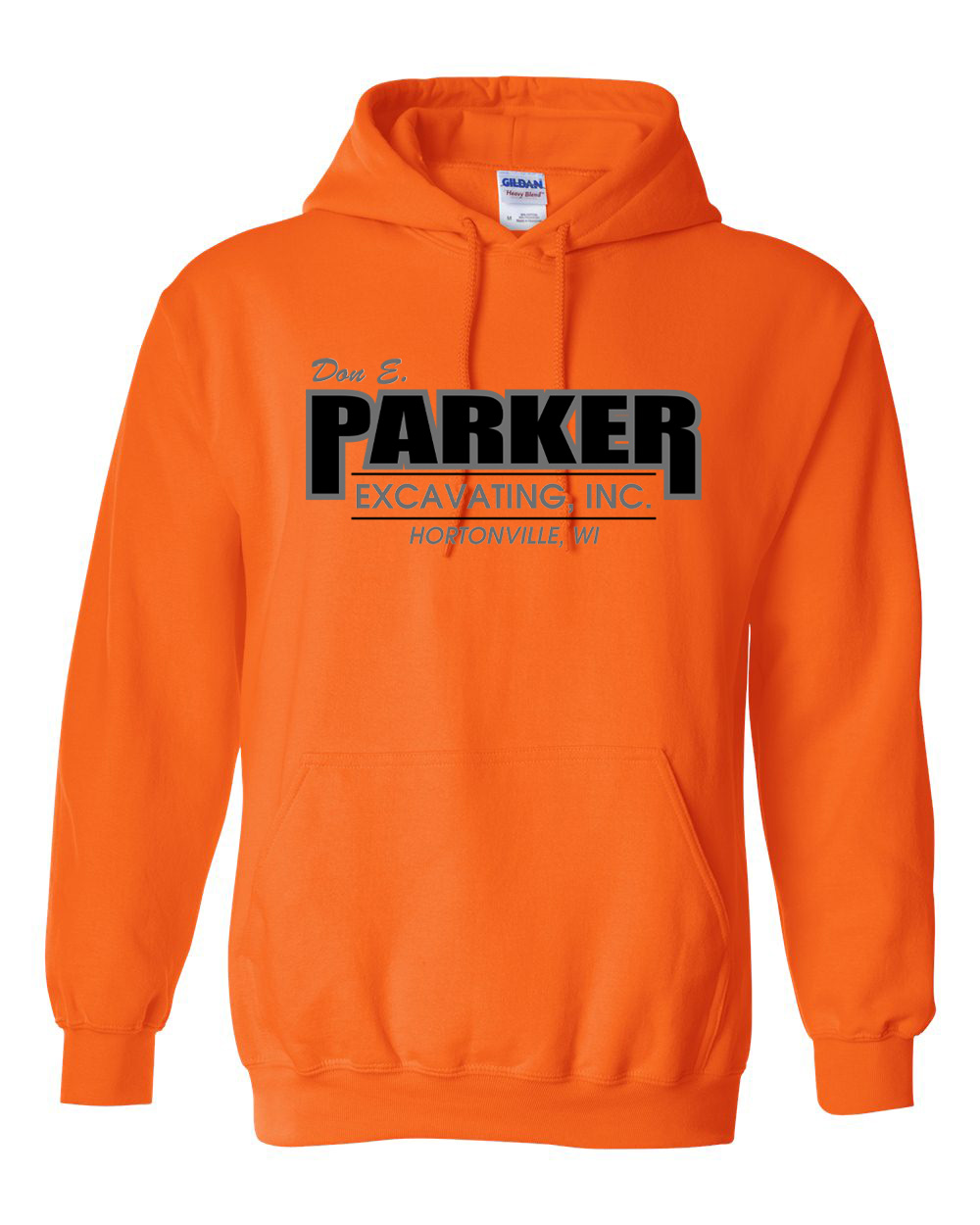 Safety Orange Park Excavating Gildan Hooded Sweatshirt