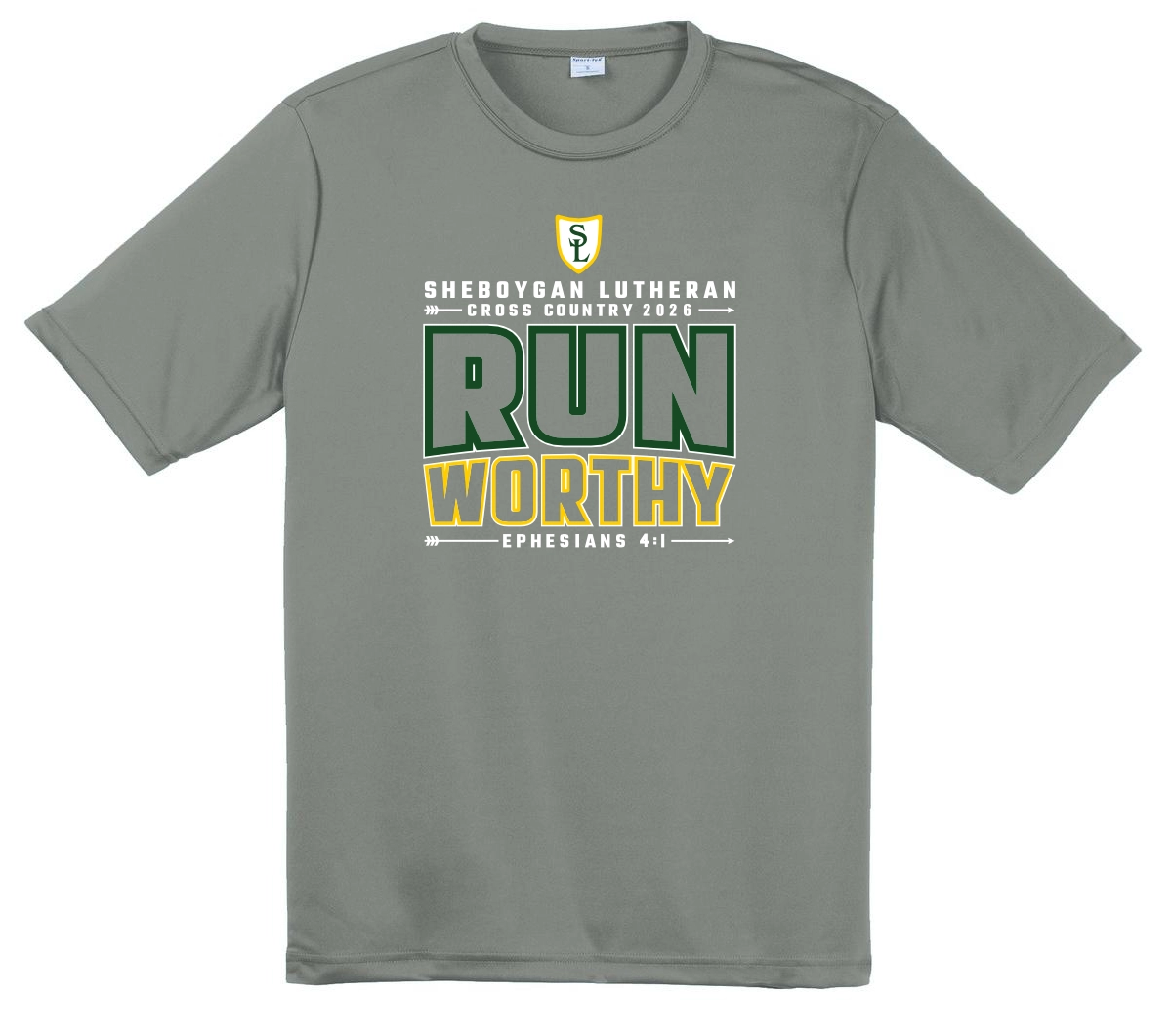 Grey Concrete Heather  Sheboygan Lutheran CC Dri-Fit Tee