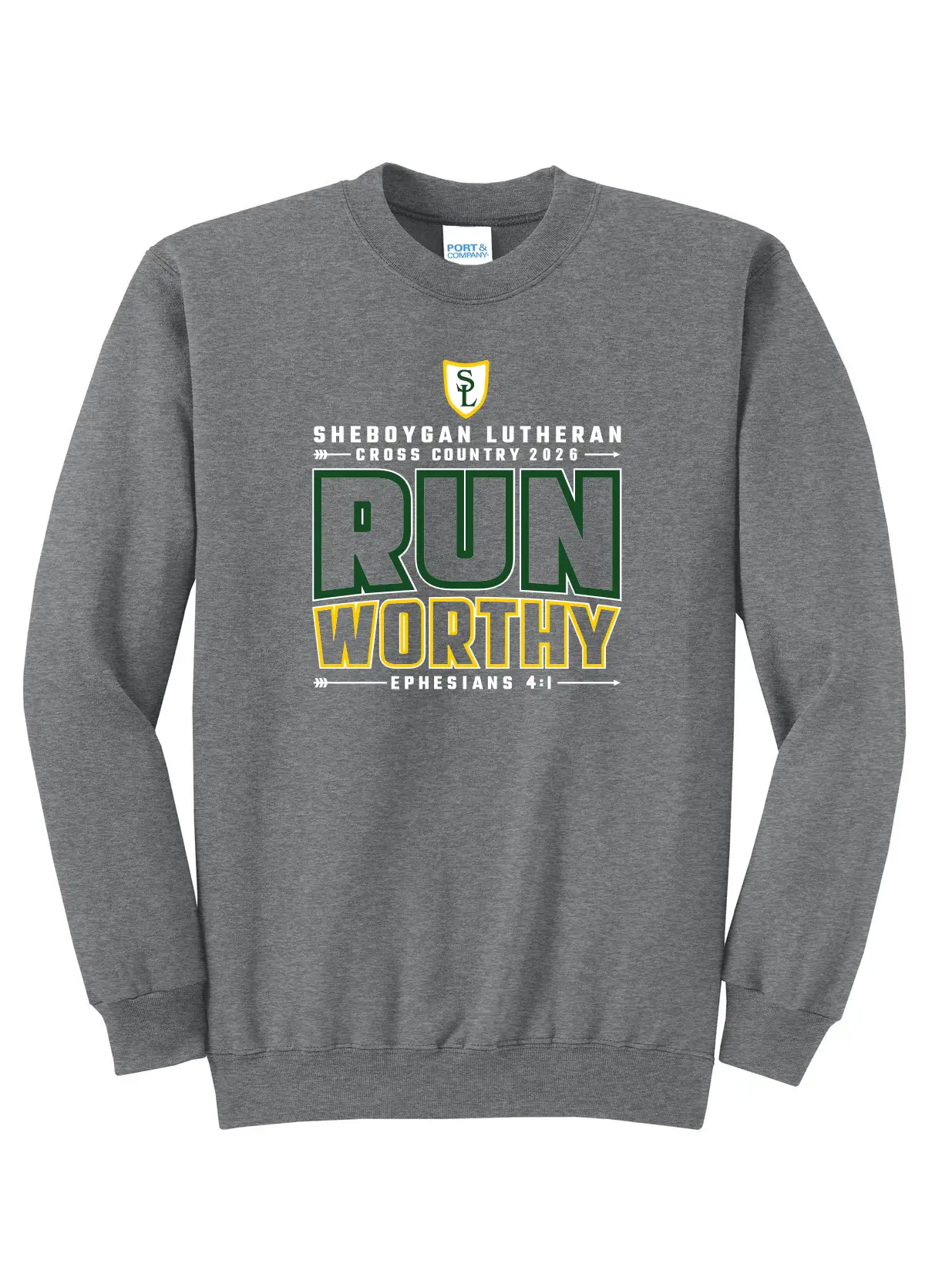 Graphite Heather Sheboygan Lutheran CC Crewneck
