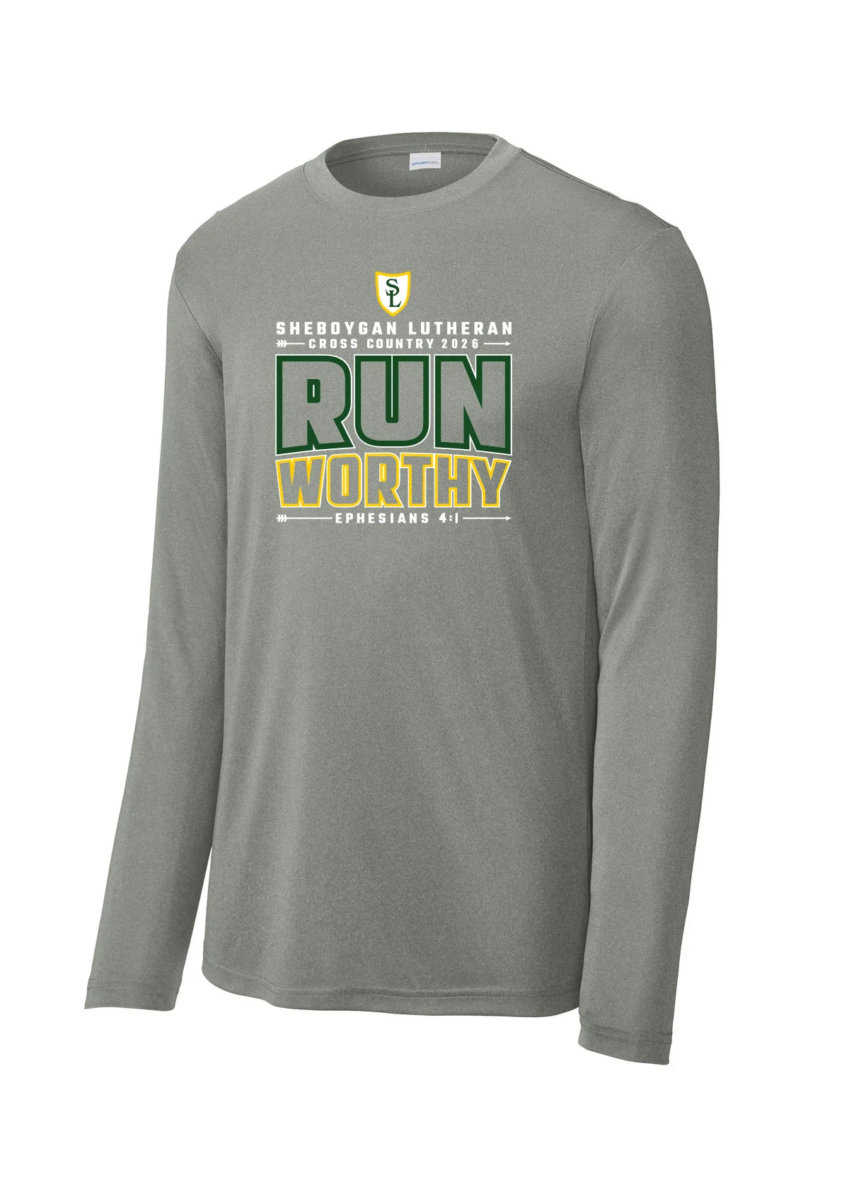 Grey Concrete Heather Sheboygan Lutheran CC Dri-Fit Long Sleeve