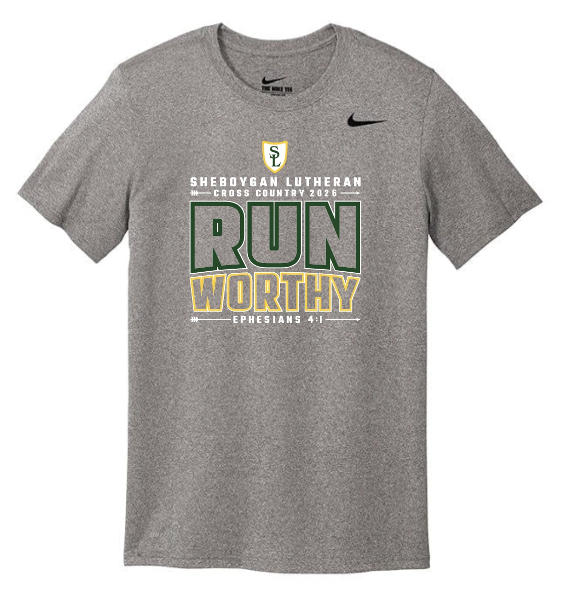 Carbon Heather Sheboygan Lutheran CC Nike Tee