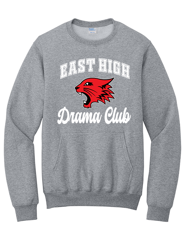 Athletic Heather Drama Club Fleece Crewneck POCKET Sweatshirt