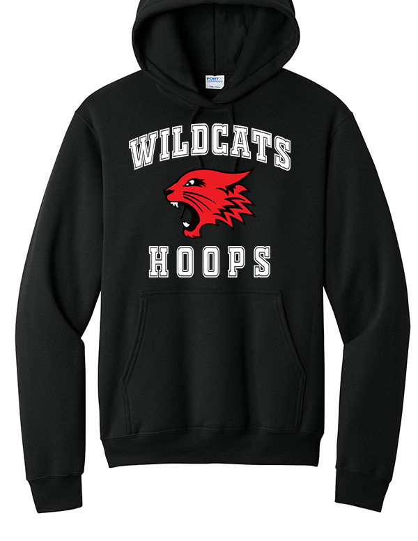 Jet Black Wildcat Hoops Fleece Pullover Hooded Sweatshirt