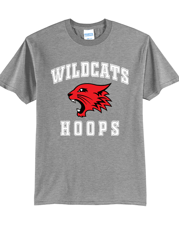 Athletic Heather Wildcat Hoops Core Cotton Tee