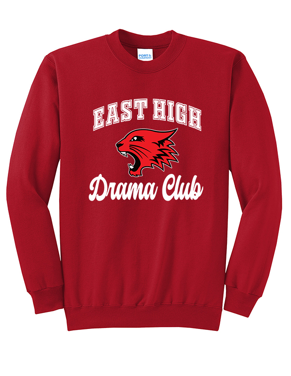 Red Drama Club Fleece Crewneck Sweatshirt