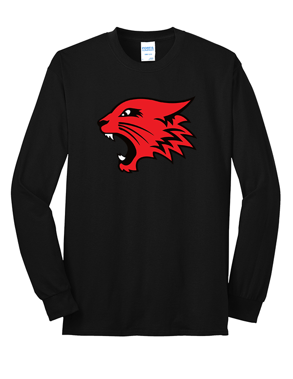 Jet Black Wildcat Long Sleeve Core Cotton Tee