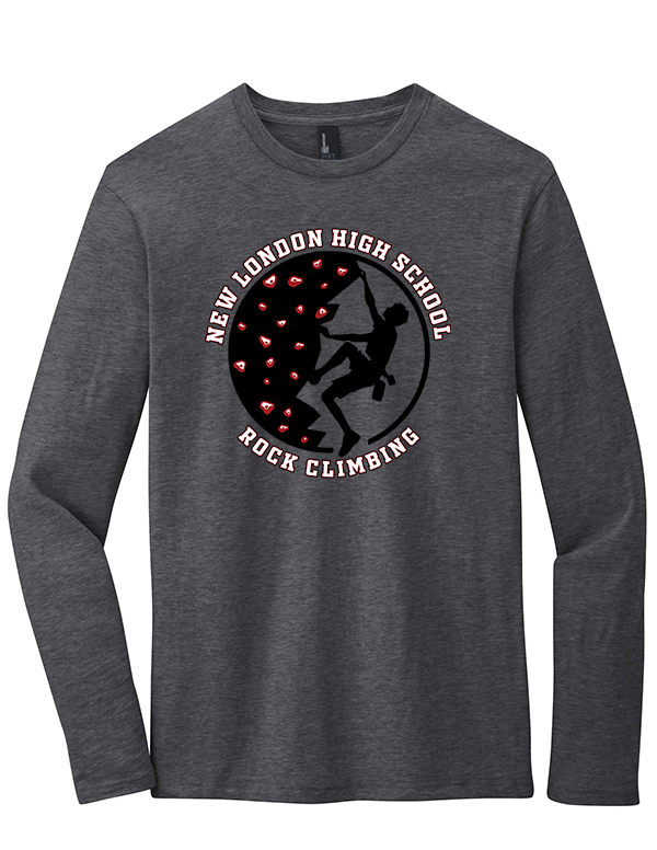 Heathered Charcoal  Circle Logo Soft Cotton Long Sleeve Tee