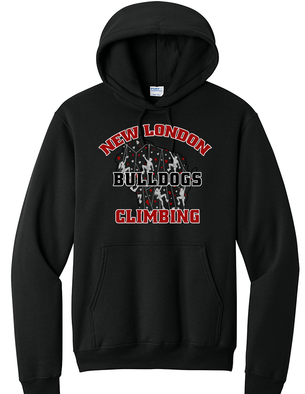 Jet Black WI Bulldog Climbing Core Fleece Pullover Hoodie