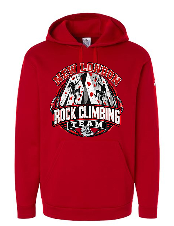 Team Power Red Climbing Wall Adidas Men's Fleece Hooded Sweatshirt