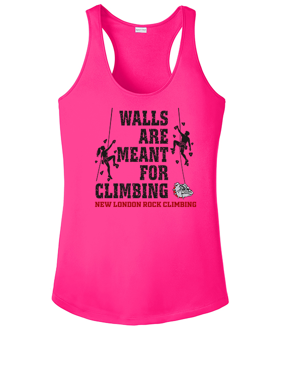 Neon Pink Walls Ladies Competitor Racerback Tank
