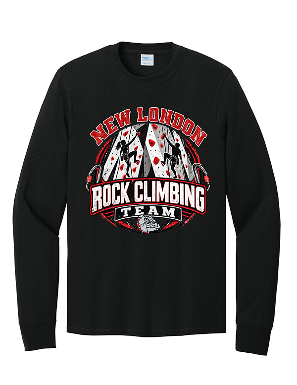 Jet Black Climbing Wall Long Sleeve Core Cotton Tee