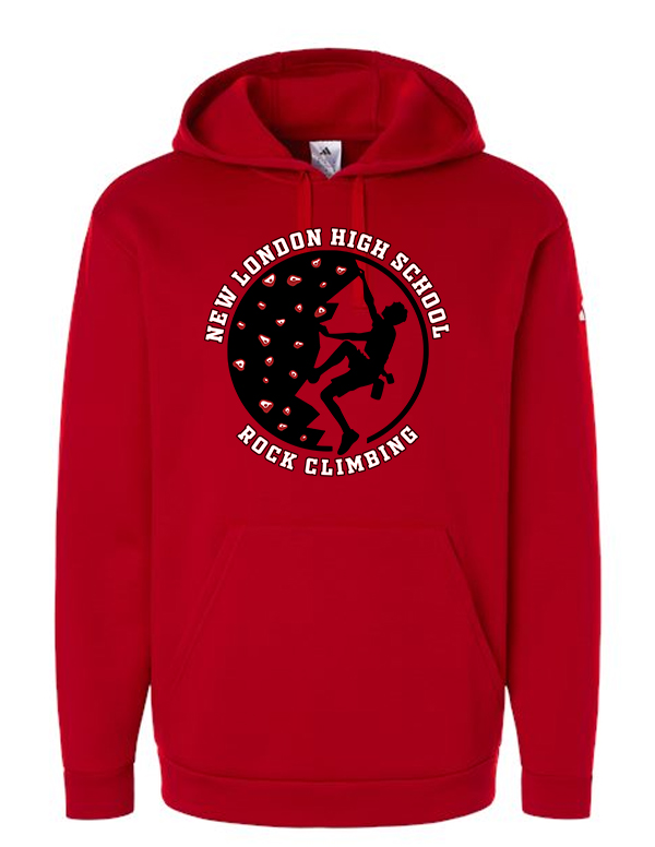 Team Power Red Circle Logo Adidas Men's Fleece Hooded Sweatshirt
