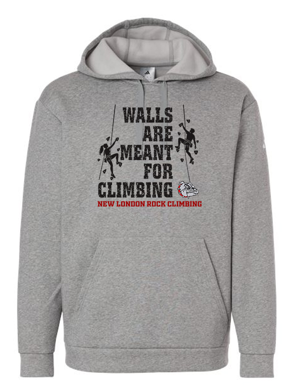 Medium Grey Heather  Walls Adidas Men's Fleece Hooded Sweatshirt