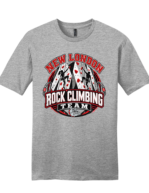 Light Heathered Gray Climbing Wall Soft Cotton Tee