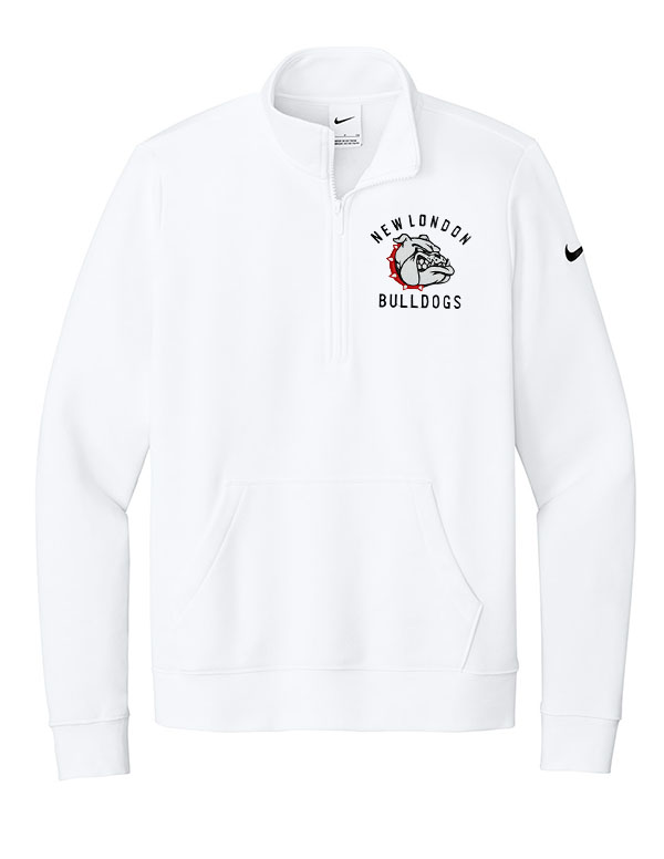 White Embroidered Nike Women's 1/2-Zip