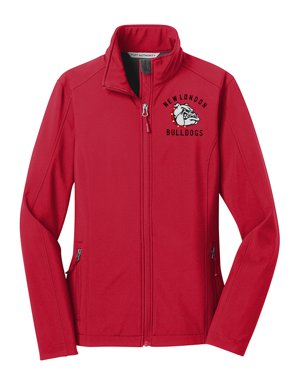 Rich Red Embroidered Women's Soft Shell Jacket