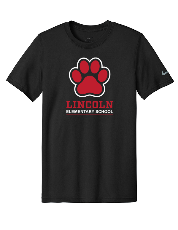 Black Pawprint Lincoln Nike Swoosh Sleeve Tee