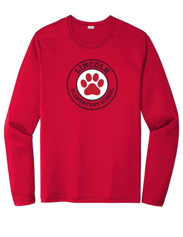 True Red Lincoln Circle Paw Performance Long Sleeve Tee