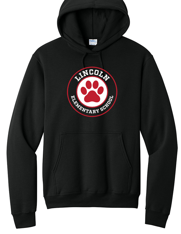 Jet Black Lincoln Circle Paw Fleece Hoodie