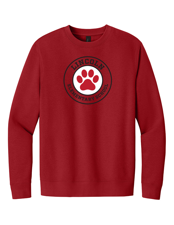 Classic Red Lincoln Circle Paw VIT Fleece Crew
