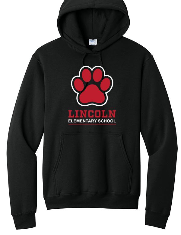 Jet Black Pawprint Lincoln Fleece Hoodie