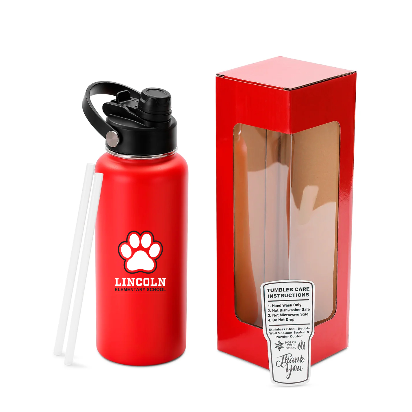 Red Lincoln Pawprint MakerFlo 32oz Hydro Water Bottle
