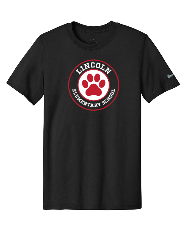 Black Lincoln Circle Paw Nike Swoosh Sleeve Tee