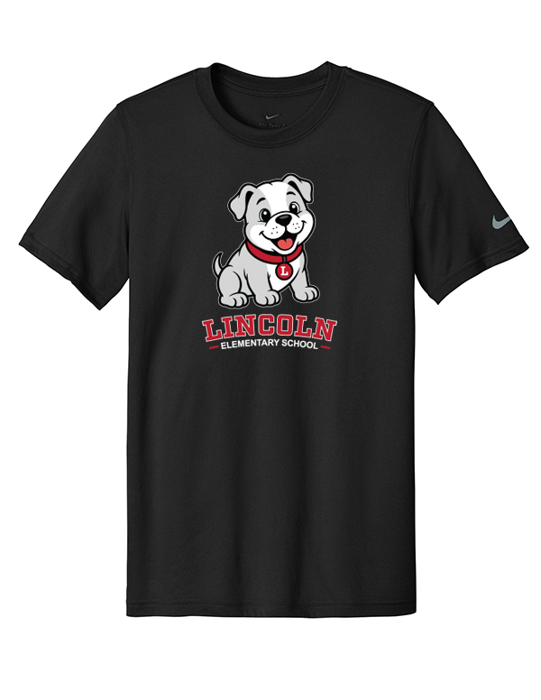 Black Lincoln Lil Bulldog Nike Swoosh Sleeve Tee