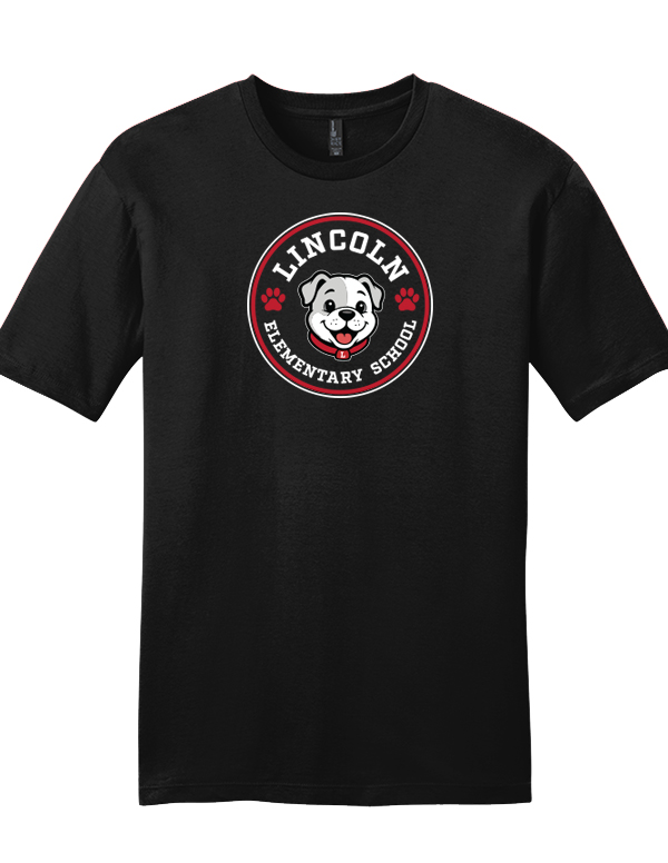 Black Lincoln Bulldog Circle Soft Cotton Tee