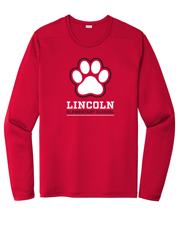 True Red Pawprint Lincoln Performance Long Sleeve Tee