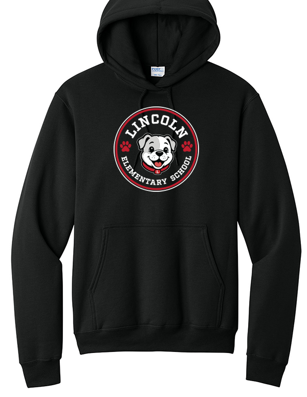 Jet Black Lincoln Bulldog Circle Fleece Hoodie