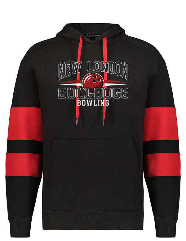 Black/Scarlet Holloway Stripe Sleeve Hoodie