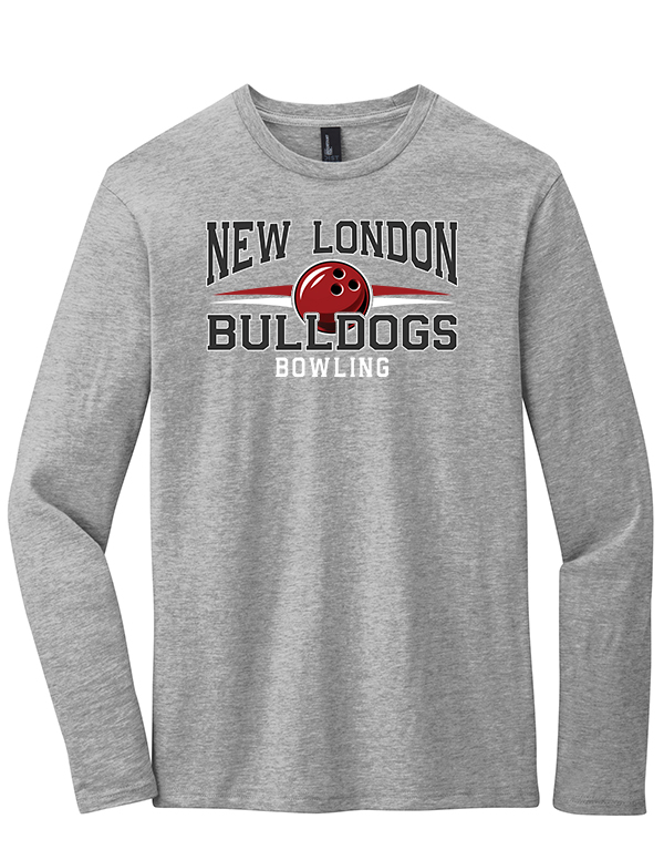 Light Heathered Grey  NL Bowling Long Sleeve Soft Cotton Tee