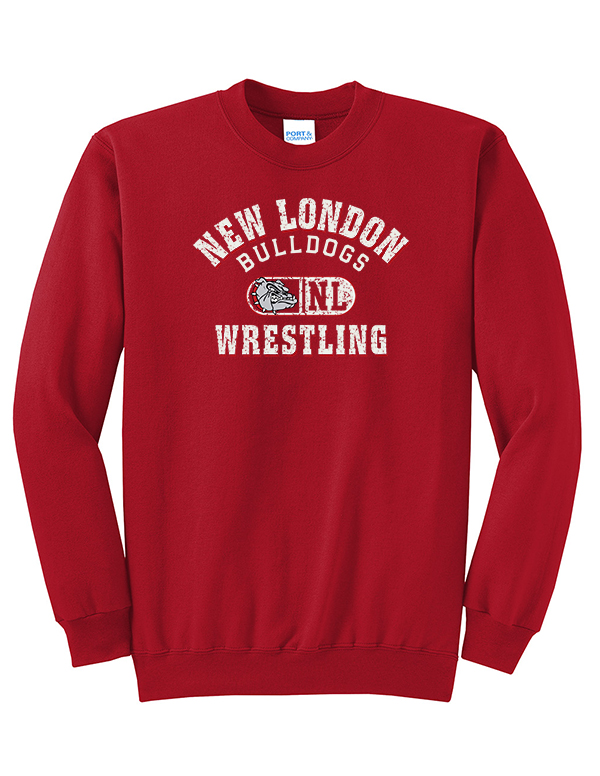 Red NLB Wrestling Port & Co™ Core Fleece Crewneck Sweatshirt
