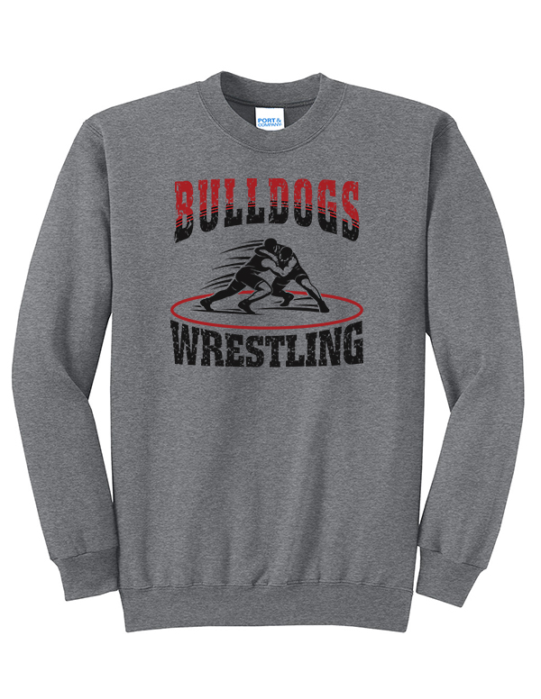 Graphite Heather BD Wrestling Mat Port & Co™ Core Fleece Crewneck Sweatshirt
