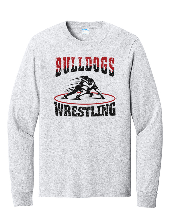 Ash BD Wrestling Mat Port & Co™ Long Sleeve Core Cotton Tee