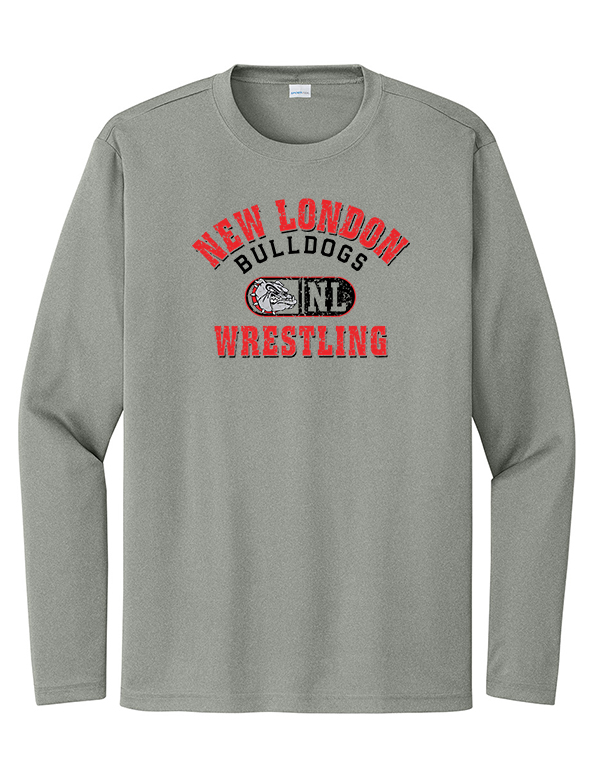 Grey Concrete Heather NLB Wrestling Sport-Tek® Long Sleeve PosiCharge® Competitor™ Tee